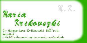 maria krikovszki business card